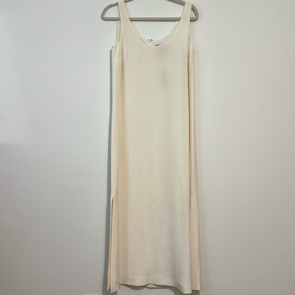 White silk shift dress by J.Crew